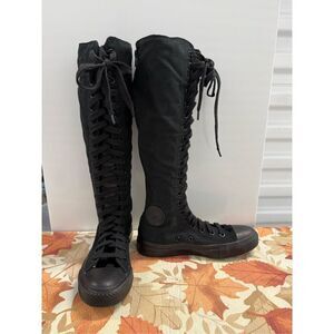 Converse Chuck Taylor All Star Knee High Shoes Women's 6 Black Y2K Sneakers